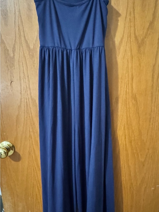 Dresses & Skirts - Sleeveless Navy Maxi Jumper - Women's Flowing Casual Maxi